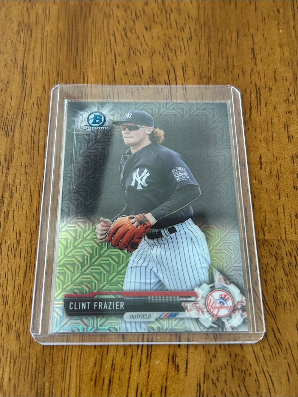 Topps Chrome Clint Frazier Black Navy White Baseball Card